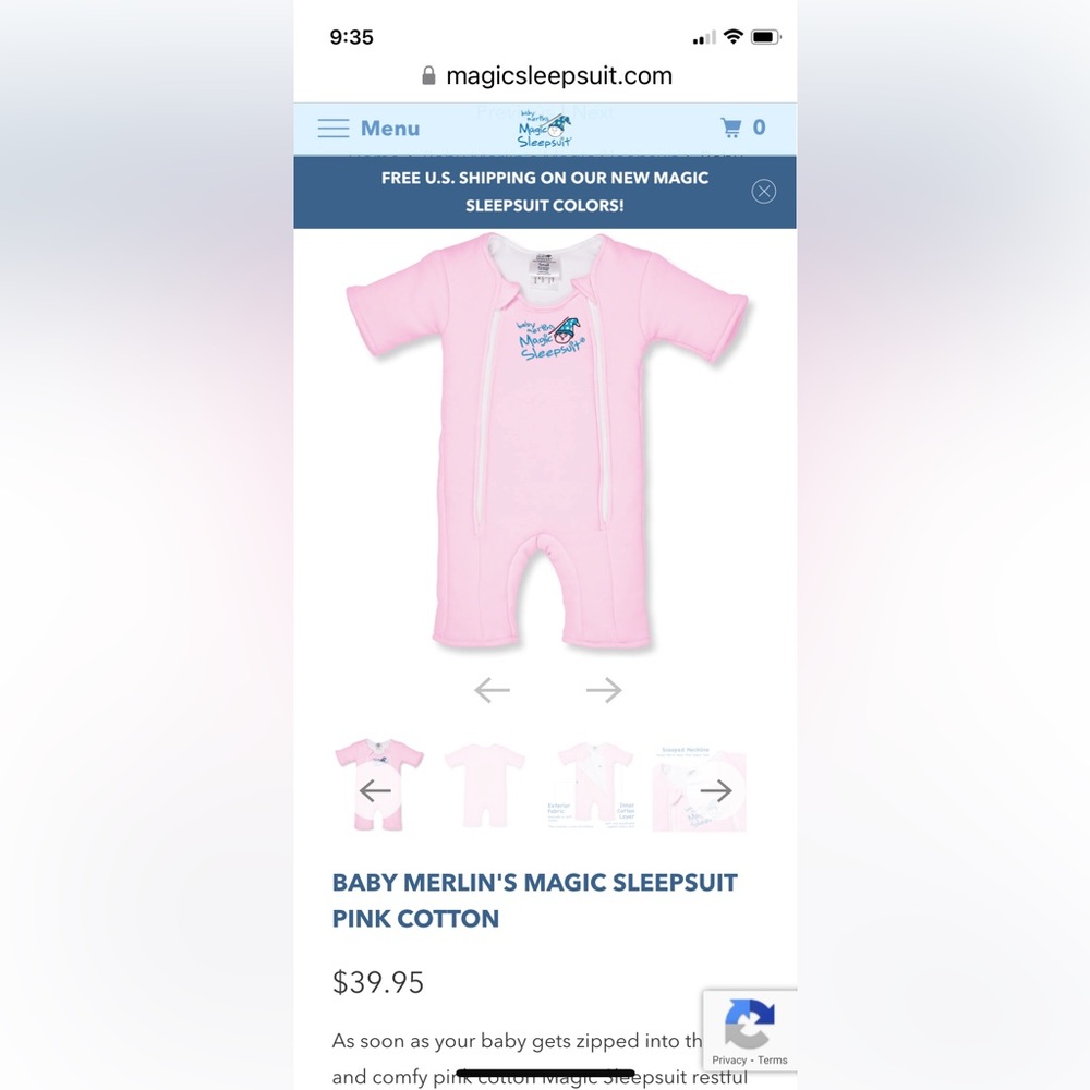 NWOT Baby Merlin’s Magic Sleep Suit